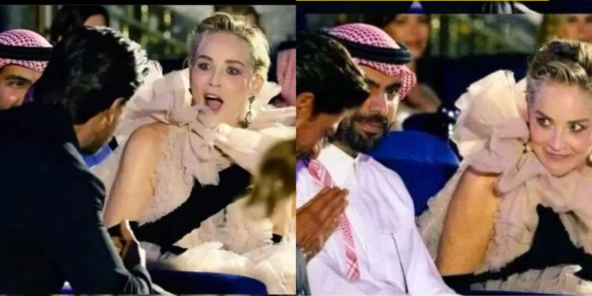 A fan-struck Sharon Stone gasps “Oh My God” after realising SRK is sitting next to her! WATCH the video below: